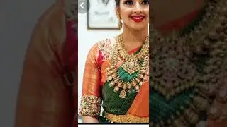 Latest  Maggam  blouse  sleeve design with matching silk sarees, jewellery , 2023 shorts #shorts