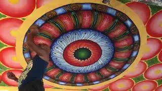 how to draw wall art oil painting Sri Lankan temple art