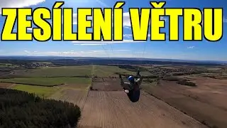 Paragliding Řevničov - 10 km návrat, zesílení větru, chase cam (4.10.2020)