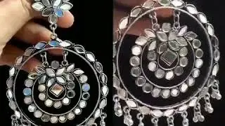 #jewellery #Earrings #weddingjewellery #mirror #oxidised