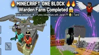Minecraft One Block: Warden Farm Done 😱 Elytra Unlocked ✈️ Funny Tamil Gameplay