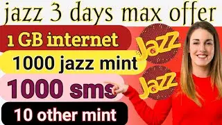 jazz 3 days max offer  | jazz 3 days internet offer  | jazz 3 days internet & call offer |