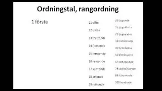 Ordningstal svenska