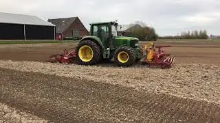 JD 6320 with Lely roterra and Rumptstad front packer