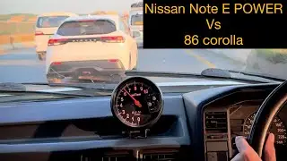 Nissan Note E Power vs 86 corolla 3sge Beams. Aggressively Race