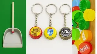 Genius Plastic Bottle Caps Organizers Make Dust Pan Holder Key Chain Holder and Balloon Hacks!