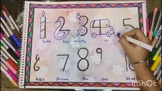 @easyartforkids-hk #how to draw pictures using numbers 1-10 #Music: MysticMusician: Jeff Kaale