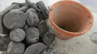 Asmr. Masterpiece black dirt dry crumbling in clay pot