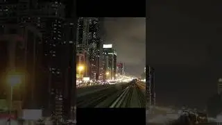 Dubai Metro Ride City Night View