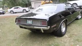 Black 1970  426 Hemi Cuda Running