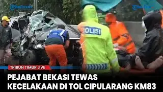 🔴 Mobil Innova Pejabat Bekasi Hilang Kendali Hantam Truk di Tol Cipularang Saat Hujan