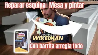 reparar esquina de la mesa y pintar
