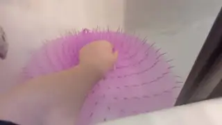 Filling A Blue Punch Balloon With Water and Throwing It On The Yard 