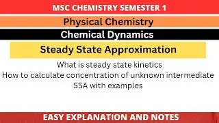Steady State Approximation | Steady State Kinetics | Calculation with Examples | Chemical Dynamics