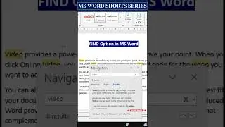 Day-35 | How to FIND in Word | MS Word Series #Word #msword #eleganceacademy #find