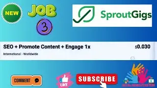 SEO+ Promote content +Engage 1x || Sproutgigs job || Sproutgigs job tutorial