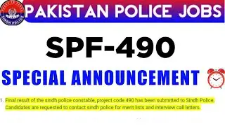 SPF-490 IMPORTANT Announcement pts Website - Sindh Police spd 490 interview call letter