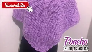 Плетеное пончо на две иглы | Корица ♥