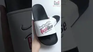 Custom embossed logo slides | Black & white design #shorts