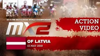 Thomas Kjer Olsen passes Jago Geerts - MX2 Race 2 - MXGP of Latvia 2018