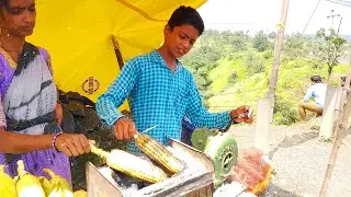 Hard Working - Poor Kids | Selling Sweet Corn | Indian Street Food