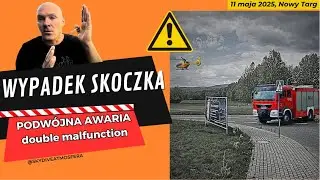 Wypadek skoczka w Nowym Targu.  Awaria głównego, nieprawidłowe napełnienie spadochronu zapasowego.