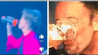 Mick Jagger & Bruce Springsteen Drink on Stage
