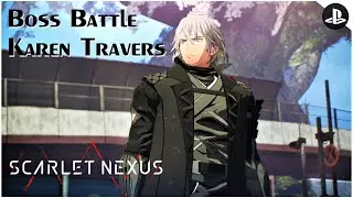 SCARLET NEXUS Boss Battle #4 - Karen Travers First Battle (Yuito Route) PS5