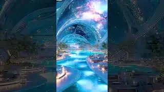 Advanced Futuristic AI City in Space