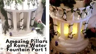 Amazing Pillars water fountain made with epoxy resin and Cardboard for pillars .Video1
