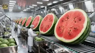 Inside the Watermelon Juice Factory – From Fresh Fruit to Bottled Beverage (Full Process)