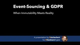 Event Sourcing & GDPR - Part 1: Event Sourcing & ES-CQRS
