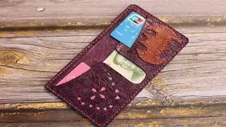 [кожа технология] изготовление фиолетового тиснения кожи Бэтмен кошелек DIY - бесплатный рисунок PDF