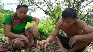 Primitive Life - Skills Find Catch Fish to Primitive Cooking - Eating Delicious