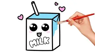 Draw A Cute Milk With Kids Love Drawing Guide Step-By-Step Tutorial