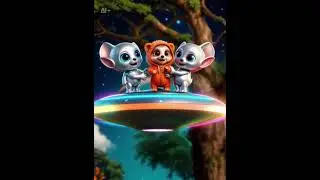 ✨ Cute Alien Pets on a UFO 🛸 #CutePets #UFO #AlienPets #KawaiiAnimals #FantasyPets