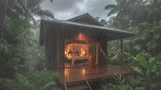 Soothing Rain on the Wooden Forest Lodge at Night 🌧️✨ | Calm Ambience for Deep Sleep