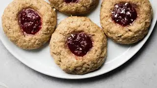 Raspberry Thumbprint Cookies | Vegan