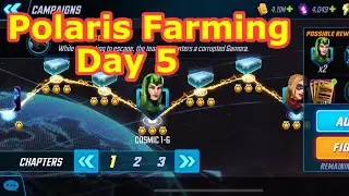 Polaris Farming Progress and Calculations | Day 5 | Marvel Strike Force - Free to Play