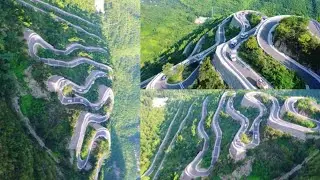 Most Beautiful Road, Aerial China, Qilu's Yangtianshan Jiulongpan