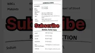 Normal range of Hemoglobin and Renal function,#shorts #short #viral #nursing#new#  #subhashreebarik#