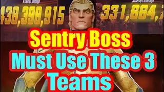 BattleWorld Sentry Boss Preparation | Must Use 3 Teams on Boss for Max Damage | Marvel Strike Force