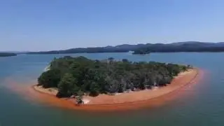 Island on Cherokee Lake, TN with drone