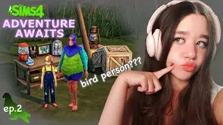 i found bird person!! the PLUMBIRD in SIMS 4 Adventure Awaits!  (ep.2)