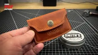 I’m making a SUPER compact wallet from vintage leather | LEATHERCRAFT