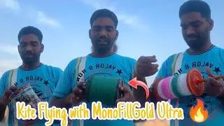 Kite Flying with MonoFillGold Ultra 🔥😮 | New Manja 🧵