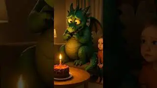 Dragon Terrified of Birthday Candles 🎂#FunnyAI #GrokImagine #Shorts #DragonFail #AIArt #ViralShort