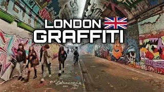 🇬🇧London City Graffiti - Leake Street Arches | London Walking Tour 4K