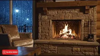 Rain & Fireplace at Night 🌧️🔥 | Cozy Window Sounds for Sleep, Relaxation & Study (6 HOURS)
