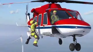 Floating Wind Farm & Helicopter Operation | Offshore Industrial Animation